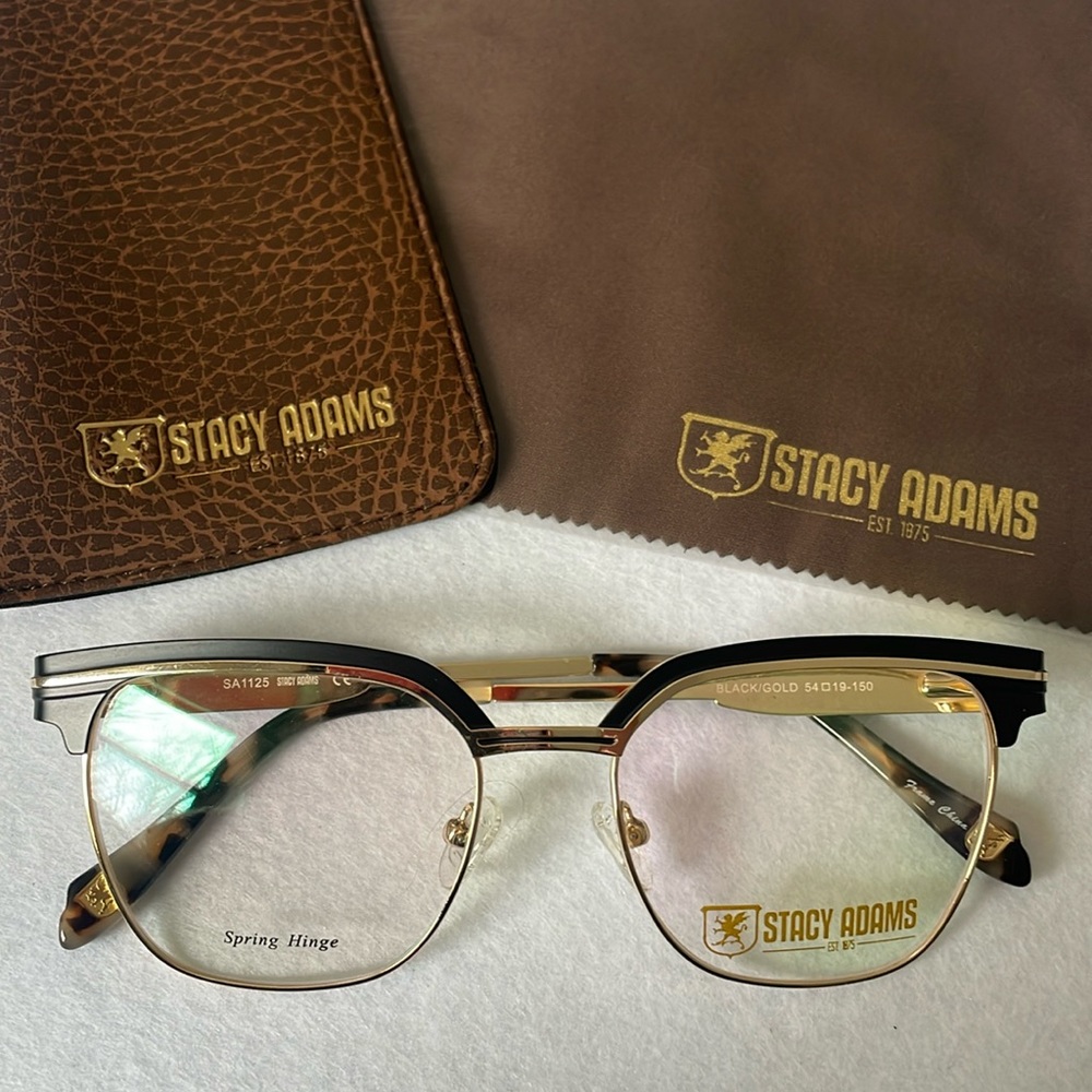 NWT Stacy Adams Glasses with Case and Lens Cloth